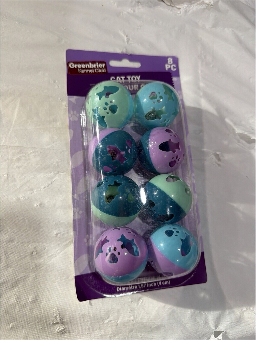 Greenbrier Kennel Club Cat Toy Balls with Bell -1ea 6-Pack-Brand New-SHIP 24 HRS